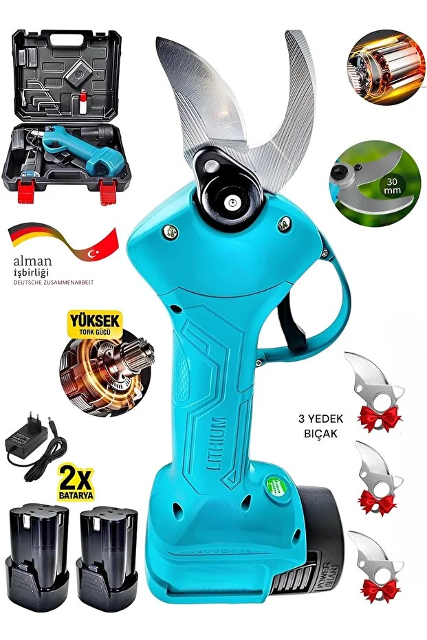 ŞARJLI AĞAÇ DAL BUDAMA BAĞ MAKASI